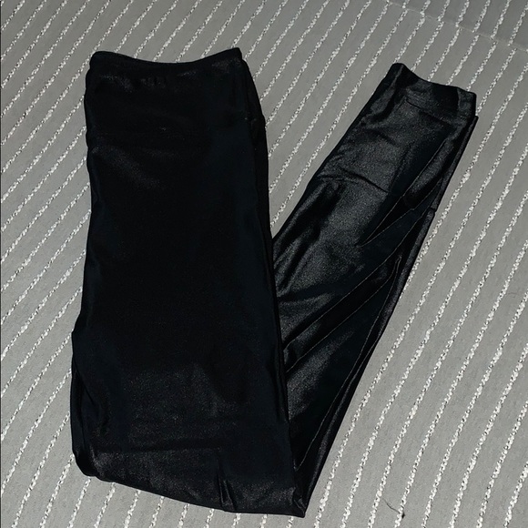 Koral Pants - Koral, black shiny, full length leggings